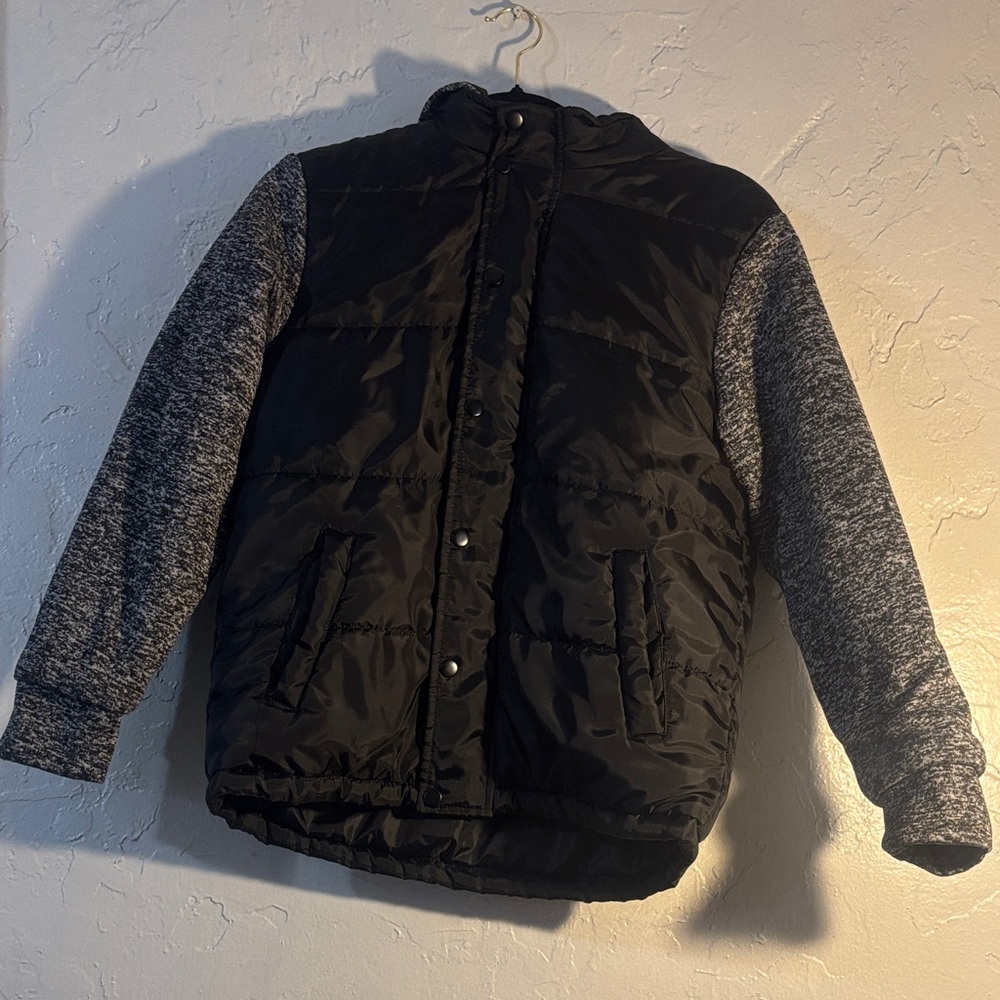 Stylish Black and Gray Kids Puffer Jacket